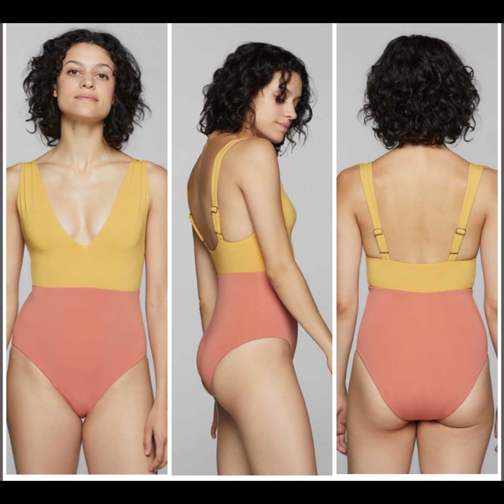 Kikirio Sana Colorblock One Piece swimsuit in Golden Hour size large